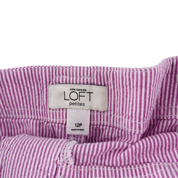 Ann Taylor Loft Petite Pink Striped Skirt Womens Size 12P - Picture 2 of 5